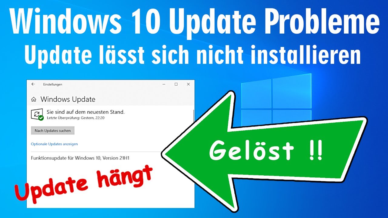 Windows 10 Update Probleme ?️ hängt und lässt sich nicht installieren ?️ Fehler - YouTube