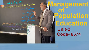 Management in Population Education -Unit-2 , Code- 6574