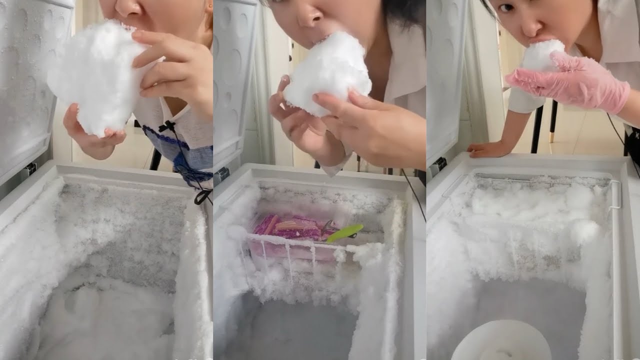 ASMR - only bites | Eating ice #asmreating #iceeating #frostbites #frezzerfrost #ice