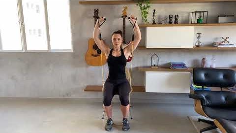 Desenvolvimento sentado elástico - Treino Certo