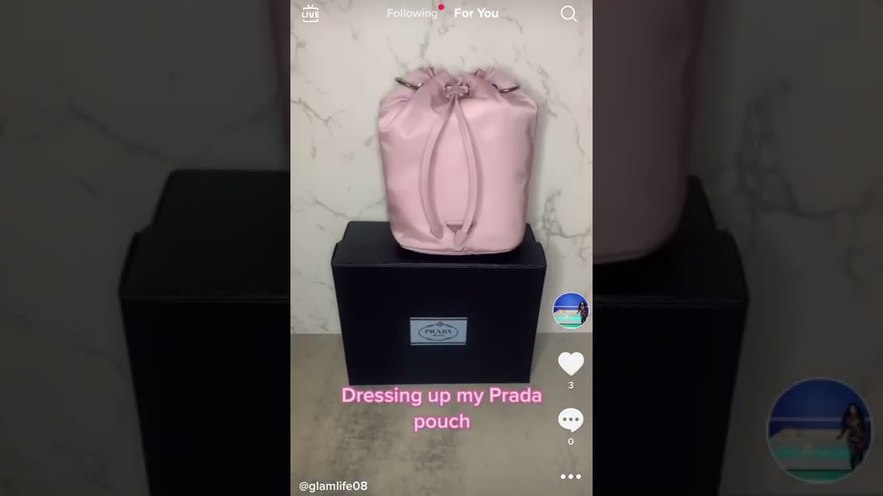 Dressing up my Pink Bubblegum Prada pouch/ handbag
