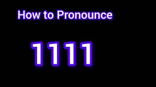 How to Pronounce 1111 as Year