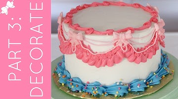 Cake Decorating 101 (Part 3): How To Decorate a Cake Piping Tutorial // Lindsay Ann Bakes