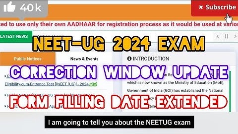 "ALERT 🚨 NEET-UG 2024 :- CORRECTION WINDOW DATES 📅 APPLICATION FORM FILLING DATE EXTENDED ✅."