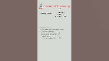 Triangle Alphabet Pattern Question in java || Interview Questions #Java4QuickLearning