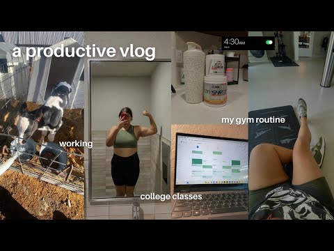 A PRODUCTIVE VLOG | 5am gym, college classes, working, and studying
