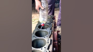 Engine Block Polishing and Refinishing for Six Cylinder Diesel Engines #shortfeed #engineblock