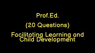 20 Questions | Facilitating Learning & Child Development