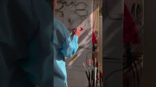Painting process. Art studio ambience. #yanamedow #artistinstudio #painting