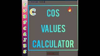 Calculate COSINE values || C program to find cos values #coding #programming #shorts #tutorial