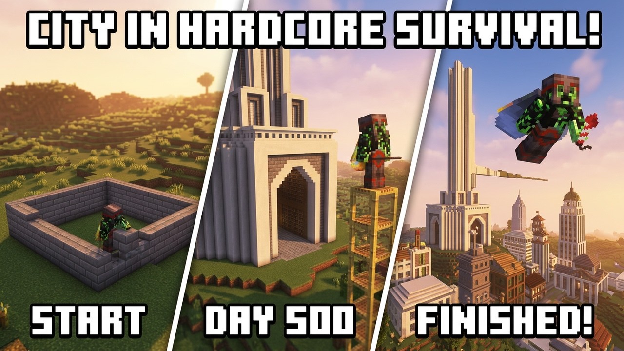 I Built my City in Hardcore Minecraft - YouTube