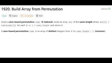 Build Array from Permutation   | @faang-academy
