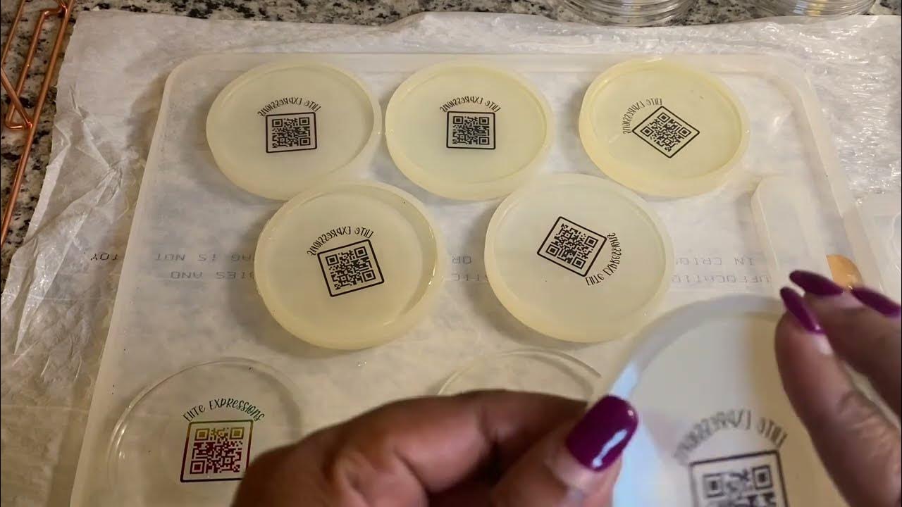 Brand with us! How to embed a qrcode in resin and adhere to a glass