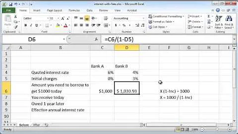 Excel finance tutorial: comparing interest rates