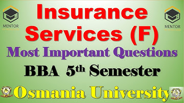 Insurance Services | BBA 5 Semester (Finance) | Most Important Questions | Osmania University