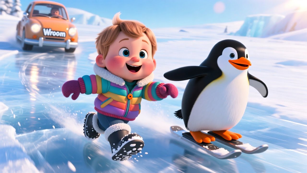 Penguin Ice WroomCar ❄️🚗 Fun Winter Vehicle Song for Kids | Learn Colors, Numbers & ABCs