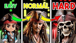 10 Levels of He's a Pirate | VERY EASY to EXTREMELY HARD | @akmigone Resimi