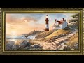 Tower house painting  10 hours framed painting  tv wallpaper
