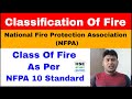 Classification of fire as per nfpa  nfpa 10 standard national fire protection association