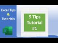 5 Tips in Ms Excel | Tuturial #1