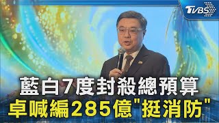 藍白7度封殺總預算 卓喊編285億「挺消防」|TVBS新聞 @TVBSNEWS02