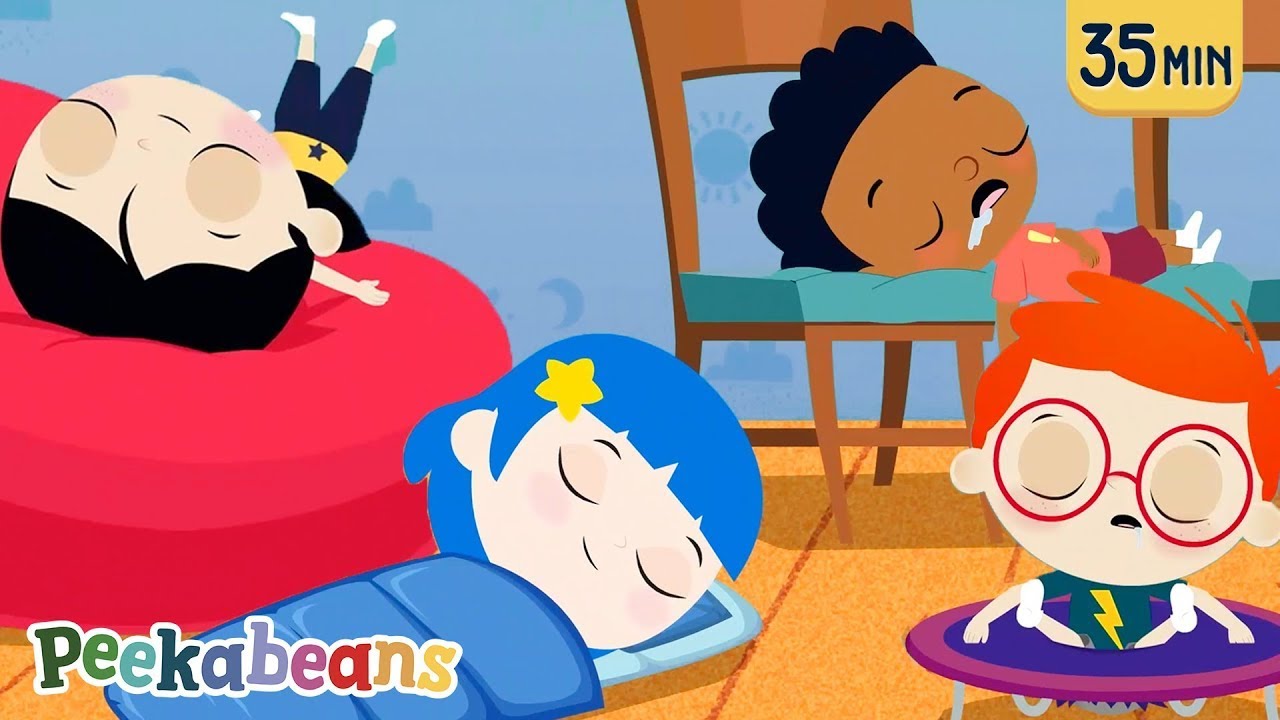 Ten In The Bed Song 🔟😴 (Peekabeans Version) More Kids Songs & Nursery