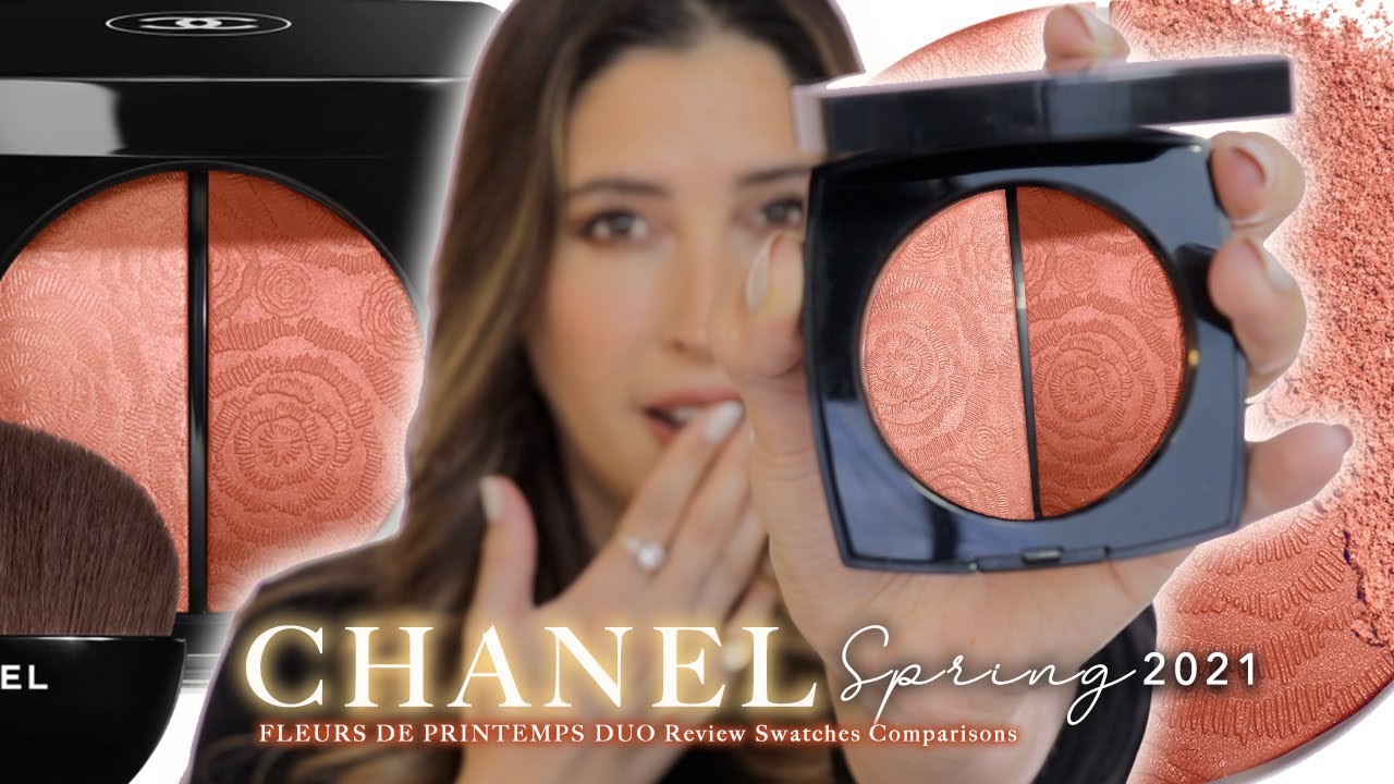 CHANEL FLEURS DE PRINTEMPS BLUSH AND HIGHLIGHTER DUO Review Swatches  Comparisons CHANEL SPRING 2021 