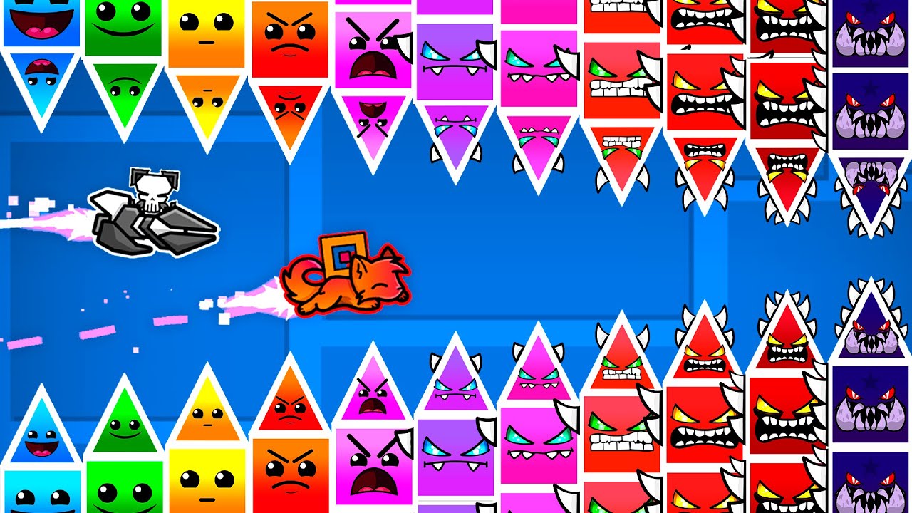 Гонка на ЛЕСТНИЦЕ СЛОЖНОСТЕЙ в Geometry Dash