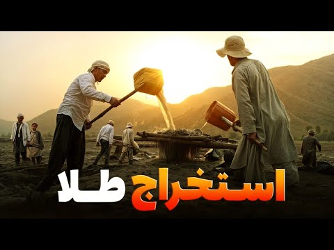 کار در روستا - طریقه استخراج طلا در یکی از قریه های دور افتاده