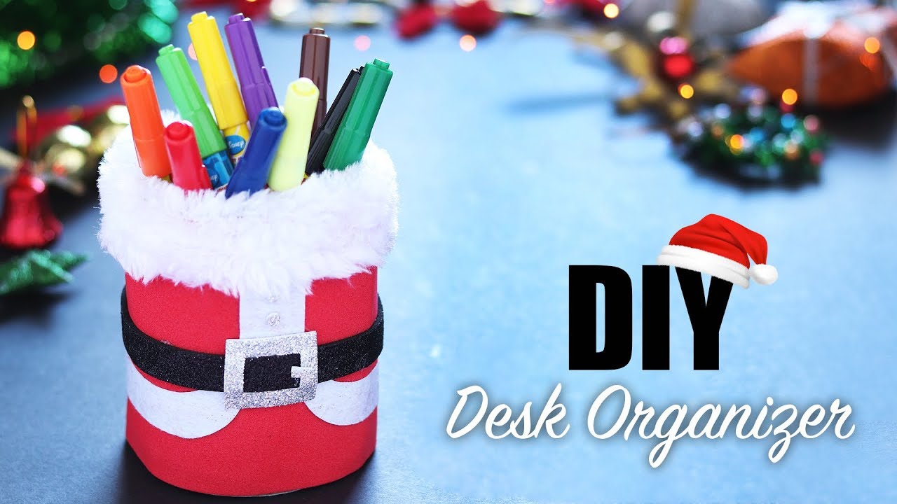 CHRISTMAS DECORATIONS IDEAS | DIY Desk Organizer | Desk Decor ...
