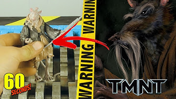 60 SECONDS Experiment - SHREDDING VS Toy Ninja Turtles - Splinter TMNT | CRASH TEST