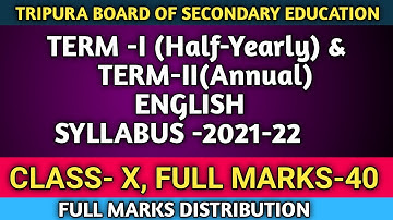 TBSE Class 10 Term 1 and term 2 Syllabus ENGLISH 2021-22| Class 10 Term 1&2 English Syllabus 2021-22