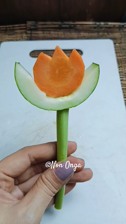 vegetable carving flower design #garnish #diy #carrott #shortvideo