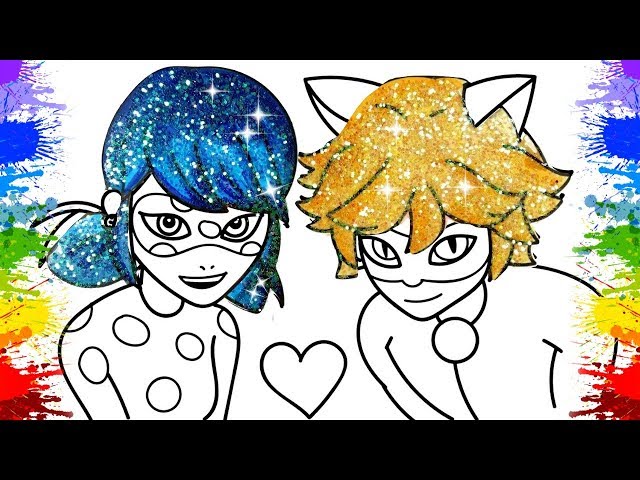 Miraculous Ladybug e Cat Noir Jogos de Pintar Desenho animado para crianças  Video infantil for kids 