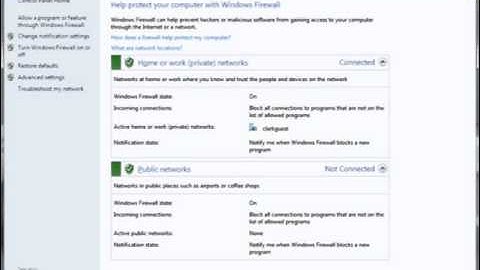 Control Panel - System and Security - Windows Firewall