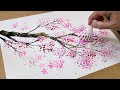 How to draw a cherry blossom tree / Acrylic painting