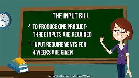 The Input Bill | Mathematical Economics