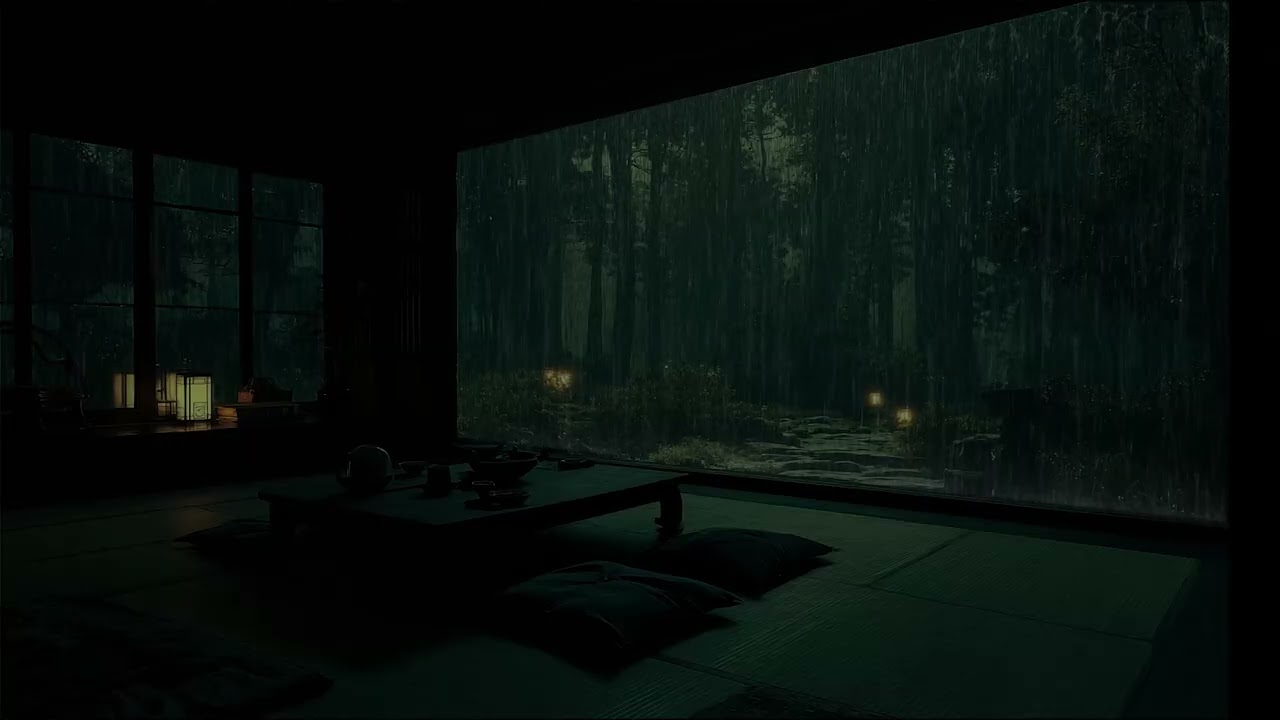 Deep Mountain Rain in a Quiet Night (No Ads) 🌧️ | Dark Bedroom Ambience for Restful Sleep