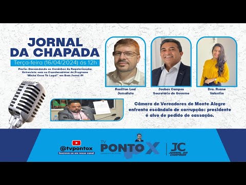 #TVPontoX - Jornal da Chapada - Entrevista com Joabes Campos e Ruane Valentim (16/04/24)