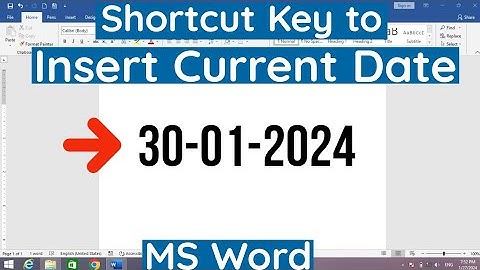 Shortcut Key to Insert Current Date in MS Word | Keyboard Shortcut to add current Date in MS Word