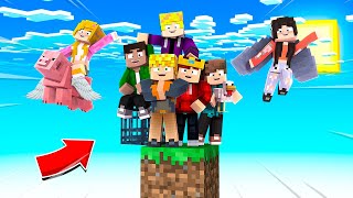 7 PESSOAS SOBREVIVENDO EM APENAS 1 BLOCO NO MINECRAFT (ESPECIAL 1 HORA)