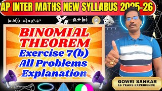 AP Intermediate Maths New Syllabus|| Chapter-7|| Binomial Theorem|| Exercise 7(b) All Problems 