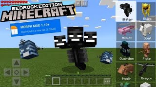 How to morph to mobs in minecraft bedrock edition 1.19-1.20 / mcbe addons