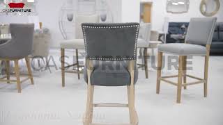 Duke Bar Chair Velvet   Dark Grey
