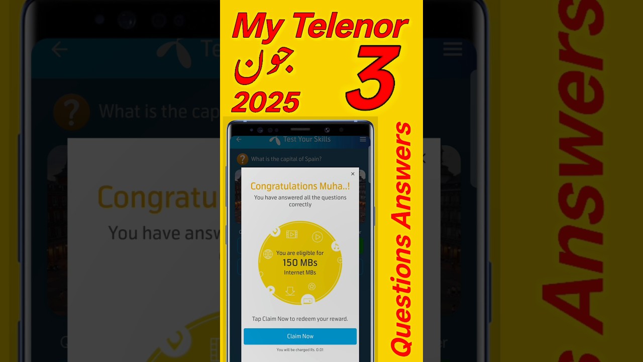 3 June 2025 Questions and Answers | My Telenor Today Questions | Telenor Questions Today Quiz App