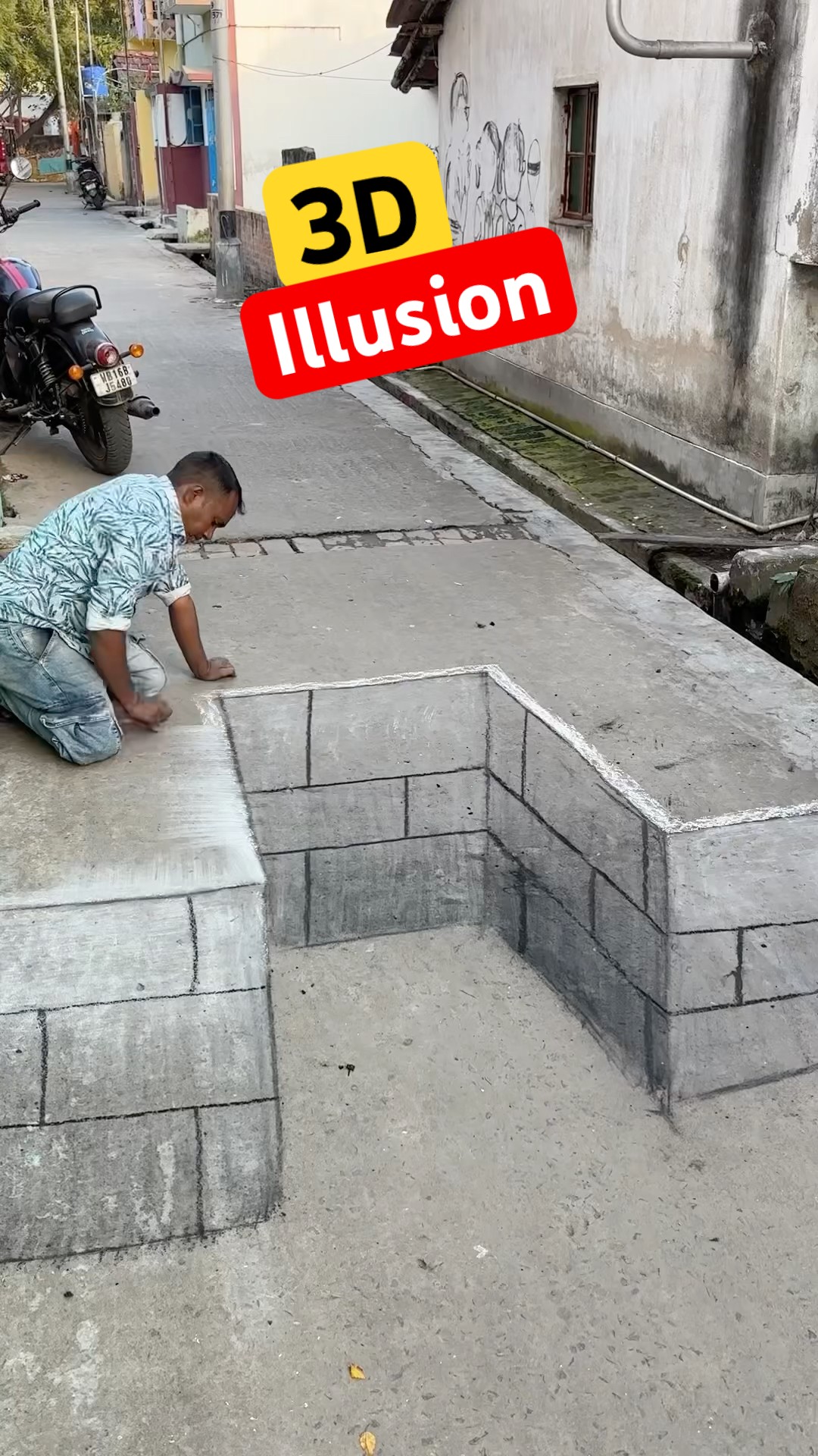 3D street art illusion  #art #shorts