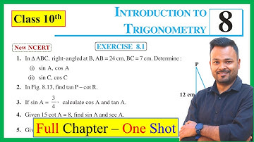 Class 10th Maths Exercise 8.1 || Class 10 ex 8.1 || New NCERT || Ch 8 Introduction to trigonometry