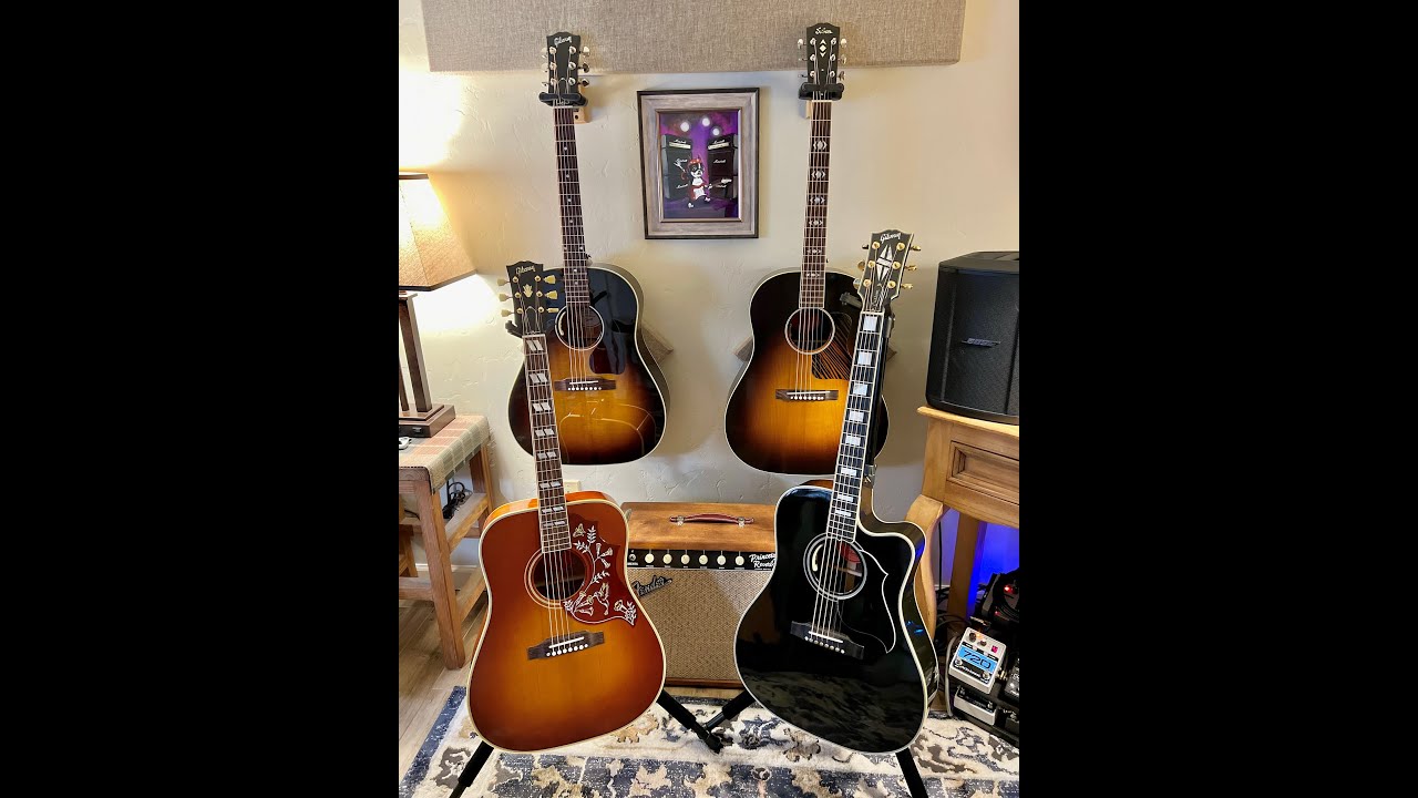 Gibson 1960 Fixed Bridge Hummingbird Vs EC Ebony Songwriter