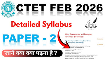 CTET syllabus paper 2 science and maths & social science 2026 | CTET Syllabus | TEACHER 3.0
