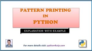 Pattern Printing in Python | Pattern Printing in Python in Hindi